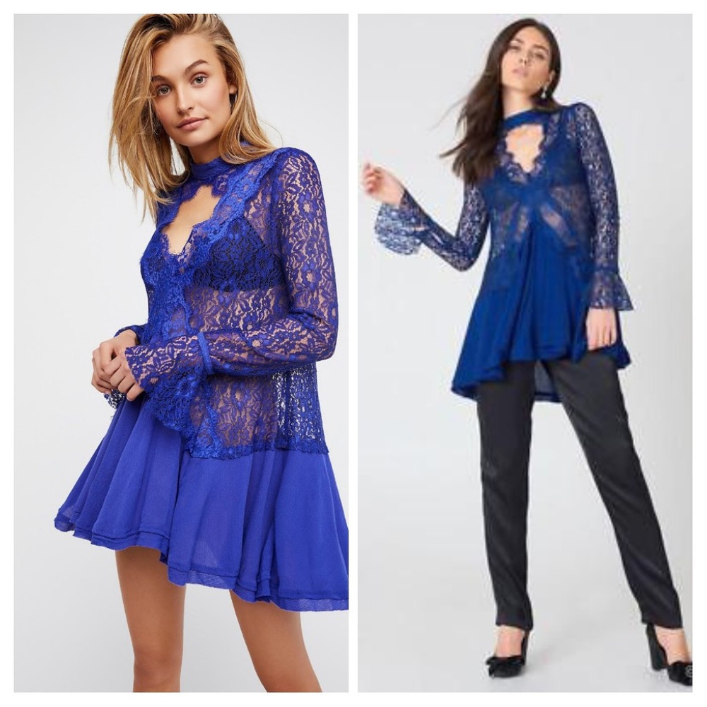 Free People Secret Origins Pieced Lace Tunic - Picture 3 of 7